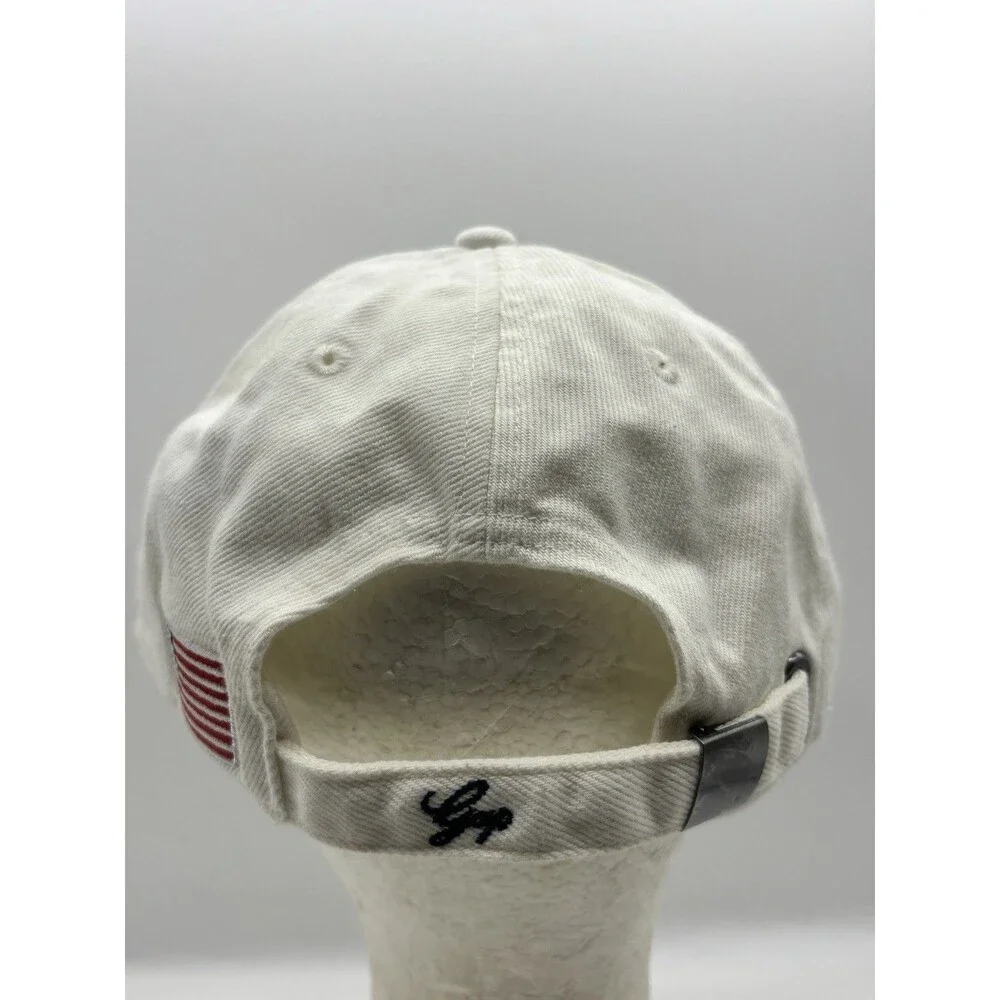 GAP Script Logo Strapback Hat White Embroidered US American Flag